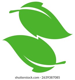 Green leaf icon in flat style, on white background. leaf icon set. nature icon, leaf vector illustration.