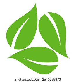 Green leaf icon in flat style, on white background. leaf icon set. nature icon, leaf vector illustration.