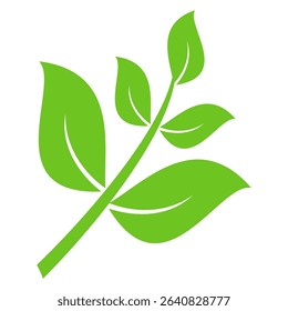 Green leaf icon in flat style, on white background. leaf icon set. nature icon, leaf vector illustration.