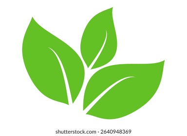 Green leaf icon in flat style, on white background. leaf icon set. nature icon, leaf vector illustration.
