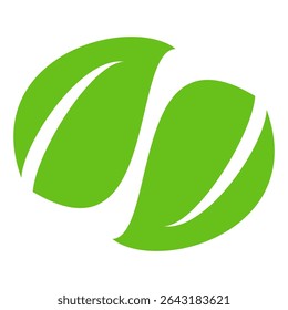 Green leaf icon in flat style, on white background. leaf icon set. nature icon, leaf vector illustration.