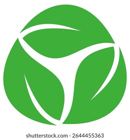 Green leaf icon in flat style, on white background. leaf icon set. nature icon, leaf vector illustration.