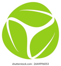 Green leaf icon in flat style, on white background. leaf icon set. nature icon, leaf vector illustration.