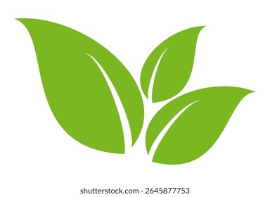 Icono de hoja verde en estilo plano, sobre fondo blanco. conjunto de iconos de hoja. icono de la naturaleza, Ilustración vectorial de la hoja.