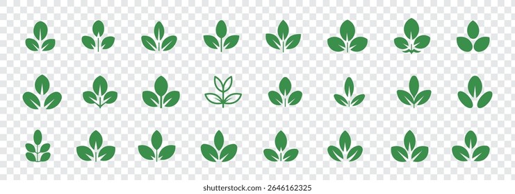 Green leaf icon in flat style, on white background. leaf icon set. nature icon, leaf vector illustration.
