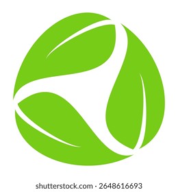 Green leaf icon in flat style, on white background. leaf icon set. nature icon, leaf vector illustration.