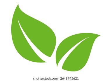 Icono de hoja verde en estilo plano, sobre fondo blanco. conjunto de iconos de hoja. icono de la naturaleza, Ilustración vectorial de la hoja.