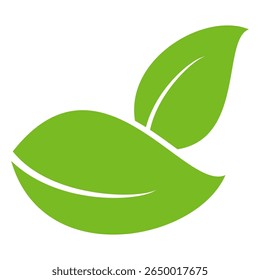 Ícone de folha verde em estilo plano, sobre fundo branco. ícone de folha definido. ícone natureza, ilustração de vetor folha.