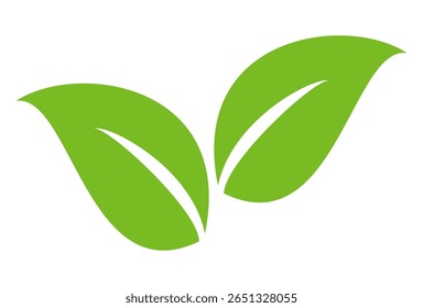 Green leaf icon in flat style, on white background. leaf icon set. nature icon, leaf vector illustration.