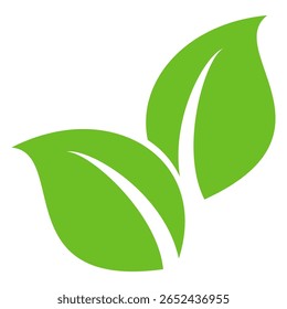 Icono de hoja verde en estilo plano, sobre fondo blanco. conjunto de iconos de hoja. icono de la naturaleza, Ilustración vectorial de la hoja.