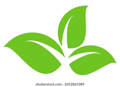 Ícone de folha verde em estilo plano, sobre fundo branco. ícone de folha definido. ícone natureza, ilustração de vetor folha.