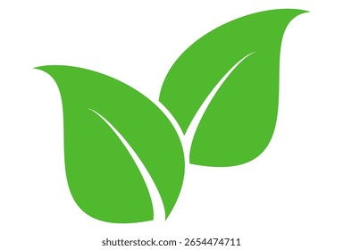 Icono de hoja verde en estilo plano, sobre fondo blanco. conjunto de iconos de hoja. icono de la naturaleza, Ilustración vectorial de la hoja.