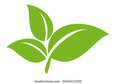 Ícone de folha verde em estilo plano, sobre fundo branco. ícone de folha definido. ícone natureza, ilustração de vetor folha.