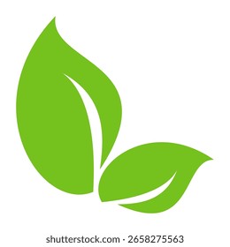 Icono de hoja verde en estilo plano, sobre fondo blanco. conjunto de iconos de hoja. icono de la naturaleza, Ilustración vectorial de la hoja.