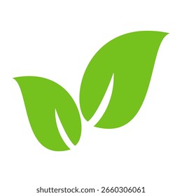 Ícone de folha verde em estilo plano, sobre fundo branco. ícone de folha definido. ícone natureza, ilustração de vetor folha.