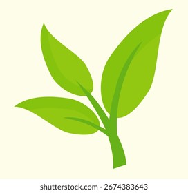 Icono de hoja verde en estilo plano, sobre fondo blanco. conjunto de iconos de hoja. icono de la naturaleza, Ilustración vectorial de la hoja.
