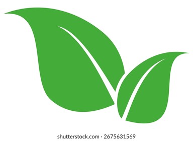 Icono de hoja verde en estilo plano, sobre fondo blanco. conjunto de iconos de hoja. icono de la naturaleza, Ilustración vectorial de la hoja.