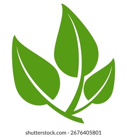 Icono de hoja verde en estilo plano, sobre fondo blanco. conjunto de iconos de hoja. icono de la naturaleza, Ilustración vectorial de la hoja.