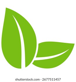 Ícone de folha verde em estilo plano, sobre fundo branco. ícone de folha definido. ícone natureza, ilustração de vetor folha.