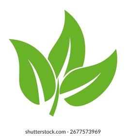 Icono de hoja verde en estilo plano, sobre fondo blanco. conjunto de iconos de hoja. icono de la naturaleza, Ilustración vectorial de la hoja.