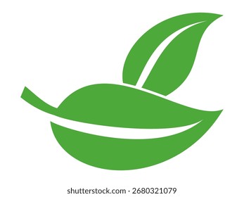 Icono de hoja verde en estilo plano, sobre fondo blanco. conjunto de iconos de hoja. icono de la naturaleza, Ilustración vectorial de la hoja.