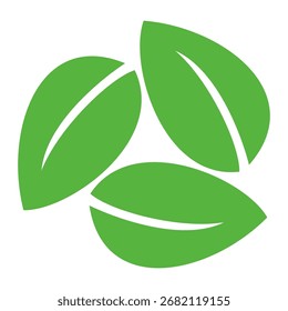 Green leaf icon in flat style, on white background. leaf icon set. nature icon, leaf vector illustration.
