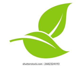 Icono de hoja verde en estilo plano, sobre fondo blanco. conjunto de iconos de hoja. icono de la naturaleza, Ilustración vectorial de la hoja.