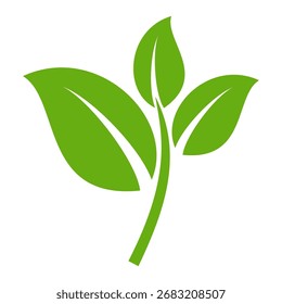 Grünes Blattsymbol im flachen Stil auf weißem Hintergrund. Blatt-Symbolsatz. Natursymbol, Blatt-Vektorgrafik.