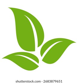 Green leaf icon in flat style, on white background. leaf icon set. nature icon, leaf vector illustration.