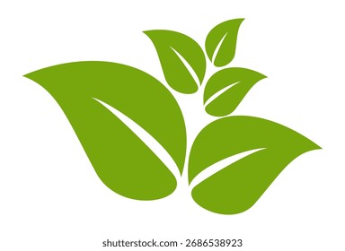 Ícone de folha verde em estilo plano, sobre fundo branco. ícone de folha definido. ícone natureza, ilustração de vetor folha.