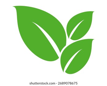 Icono de hoja verde en estilo plano, sobre fondo blanco. conjunto de iconos de hoja. icono de la naturaleza, Ilustración vectorial de la hoja.