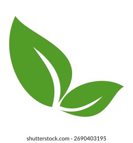 Icono de hoja verde en estilo plano, sobre fondo blanco. conjunto de iconos de hoja. icono de la naturaleza, Ilustración vectorial de la hoja.