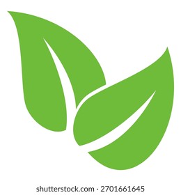 Grünes Blattsymbol im flachen Stil auf weißem Hintergrund. Blatt-Symbolsatz. Natursymbol, Blatt-Vektorgrafik.