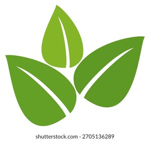 Green leaf icon in flat style, on white background. leaf icon set. nature icon, leaf vector illustration.