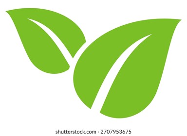 Green leaf icon in flat style, on white background. leaf icon set. nature icon, leaf vector illustration.