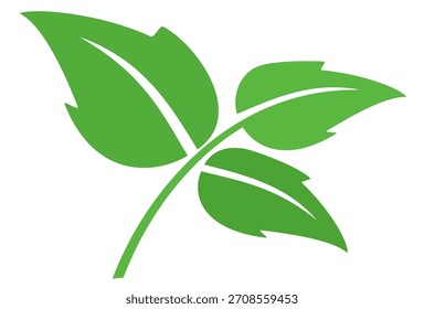 Icono de hoja verde en estilo plano, sobre fondo blanco. conjunto de iconos de hoja. icono de la naturaleza, Ilustración vectorial de la hoja.