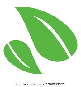 Grünes Blattsymbol im flachen Stil auf weißem Hintergrund. Blatt-Symbolsatz. Natursymbol, Blatt-Vektorgrafik.