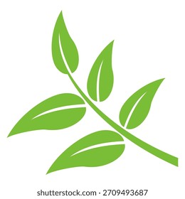 Icono de hoja verde en estilo plano, sobre fondo blanco. conjunto de iconos de hoja. icono de la naturaleza, Ilustración vectorial de la hoja.
