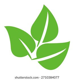 Icono de hoja verde en estilo plano, sobre fondo blanco. conjunto de iconos de hoja. icono de la naturaleza, Ilustración vectorial de la hoja.
