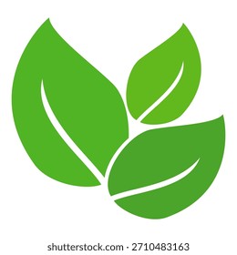 Ícone de folha verde em estilo plano, sobre fundo branco. ícone de folha definido. ícone natureza, ilustração de vetor folha.

