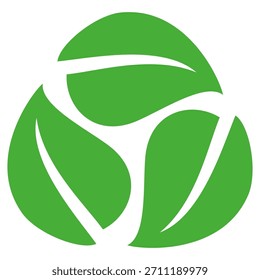Grünes Blattsymbol im flachen Stil auf weißem Hintergrund. Blatt-Symbolsatz. Natursymbol, Blatt-Vektorgrafik.
