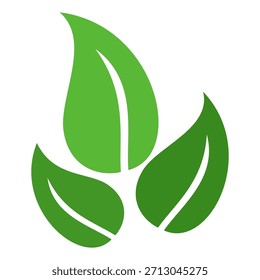 Icono de hoja verde en estilo plano, sobre fondo blanco. conjunto de iconos de hoja. icono de la naturaleza, Ilustración vectorial de la hoja.