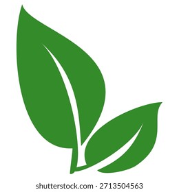 Green leaf icon in flat style, on white background. leaf icon set. nature icon, leaf vector illustration.