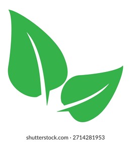 Icono de hoja verde en estilo plano, sobre fondo blanco. conjunto de iconos de hoja. icono de la naturaleza, Ilustración vectorial de la hoja.