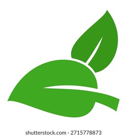 Green leaf icon in flat style, on white background. leaf icon set. nature icon, leaf vector illustration.