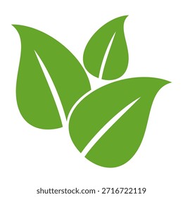 Ícone de folha verde em estilo plano, sobre fundo branco. ícone de folha definido. ícone natureza, ilustração de vetor folha.