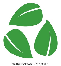 Icono de hoja verde en estilo plano, sobre fondo blanco. conjunto de iconos de hoja. icono de la naturaleza, Ilustración vectorial de la hoja.