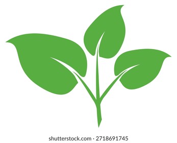 Icono de hoja verde en estilo plano, sobre fondo blanco. conjunto de iconos de hoja. icono de la naturaleza, Ilustración vectorial de la hoja.