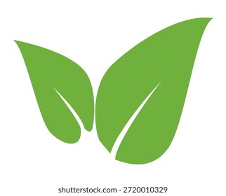 Grünes Blattsymbol im flachen Stil auf weißem Hintergrund. Blatt-Symbolsatz. Natursymbol, Blatt-Vektorgrafik.