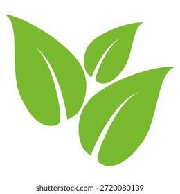 Icono de hoja verde en estilo plano, sobre fondo blanco. conjunto de iconos de hoja. icono de la naturaleza, Ilustración vectorial de la hoja.